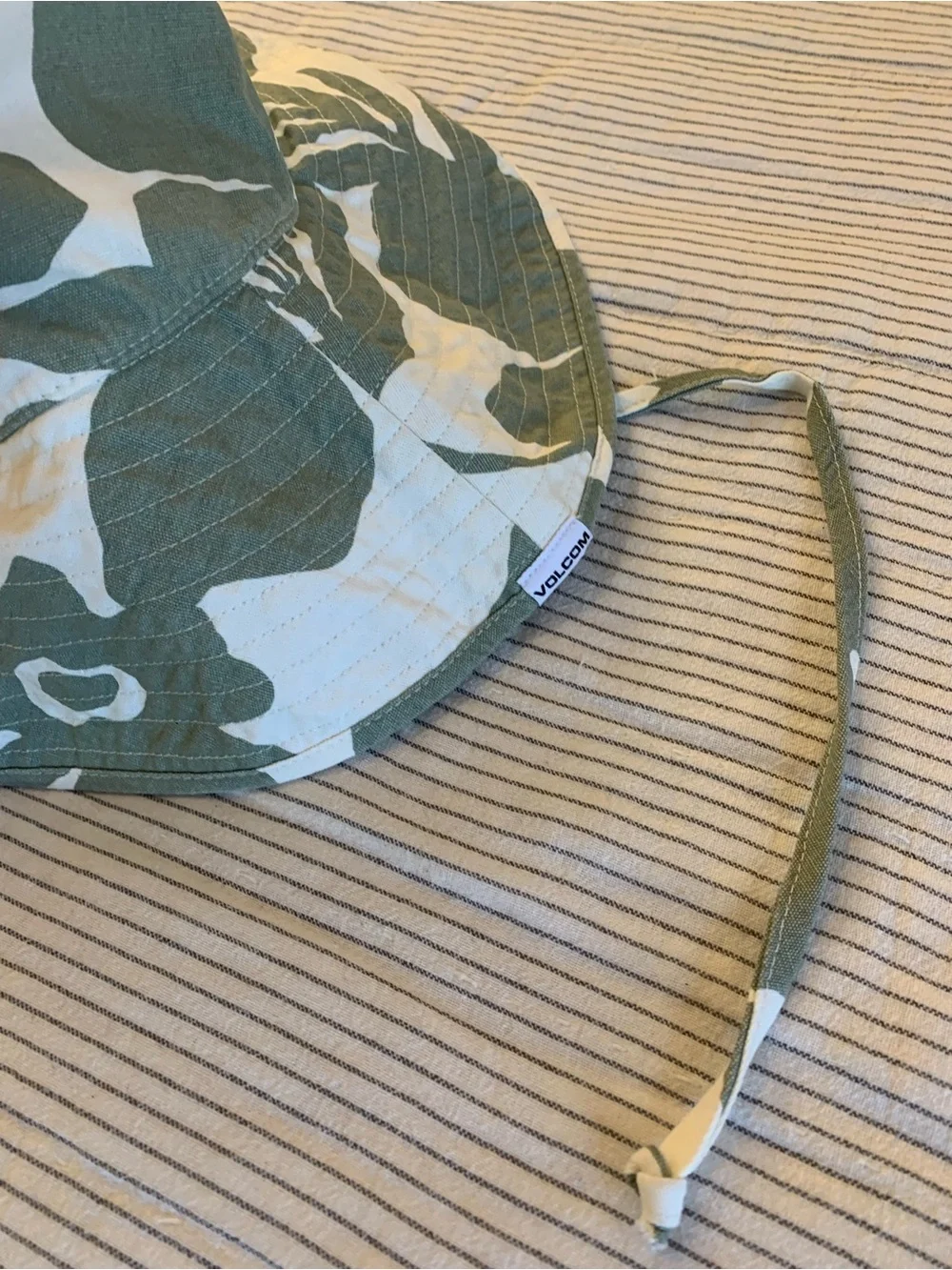 Volcom Green and White Camo Kids Bucket Hat